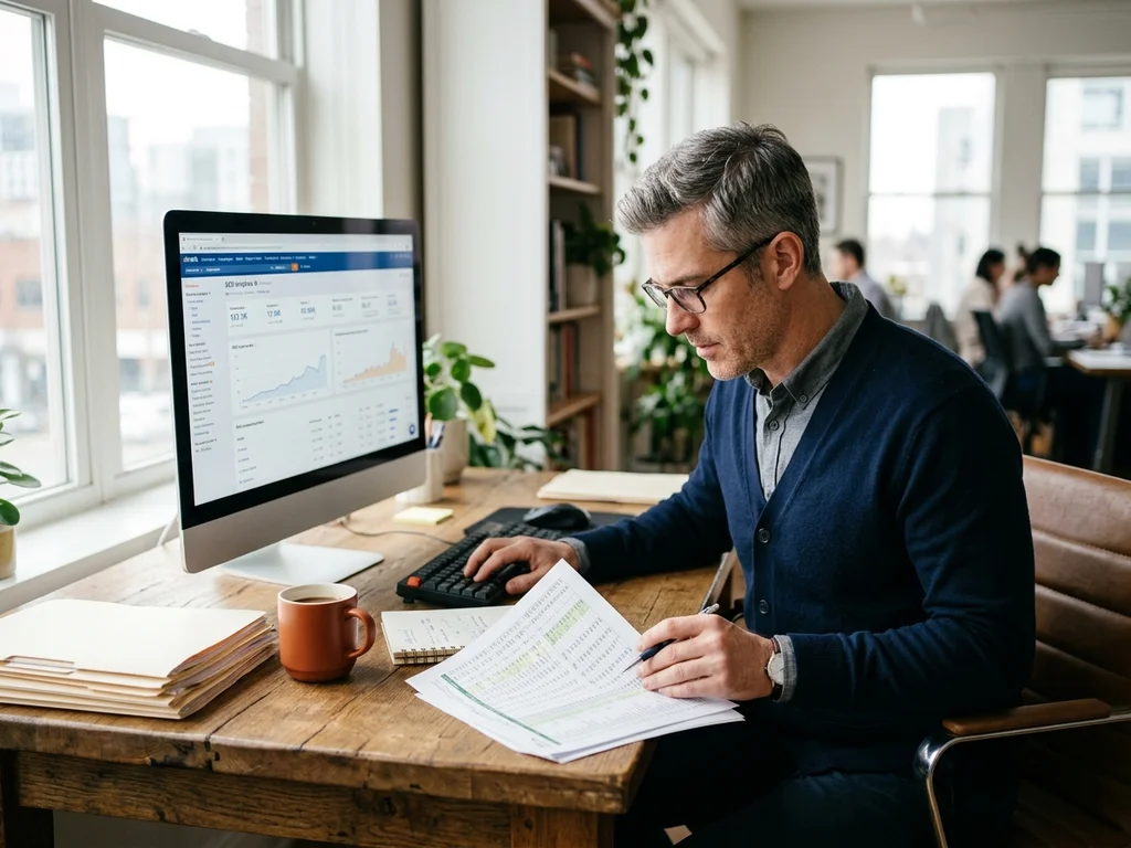 Expert analysant un calendrier éditorial pour optimiser la performance des contenus SEO locaux.